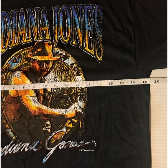 Indiana Jones Mens Medium Retro Distressed Graphic Tee T-Shirt Lucasfilms - Picture 4 of 5